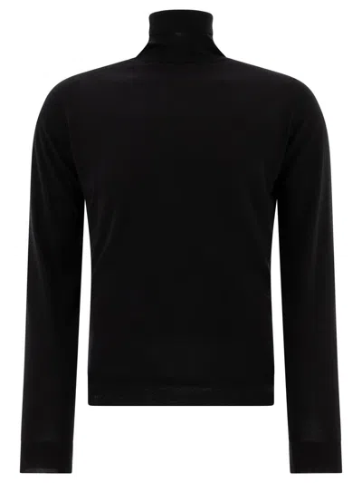 John Smedley Cherwell Extra Fine Merino Wool Roll Neck Jumper In Black