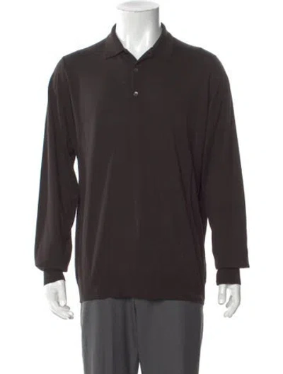 Pre-owned John Smedley Merino Wool Collar Polo Shirt In Gray