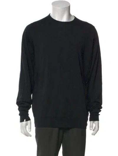 Pre-owned John Smedley Merino Wool Crew Neck Pullover In Black