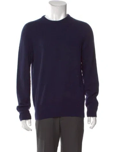 Pre-owned John Smedley Merino Wool Crew Neck Pullover In Blue