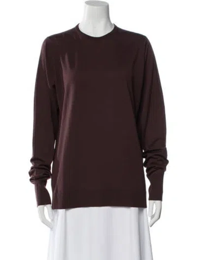 Pre-owned John Smedley Merino Wool Crew Neck Sweater In Brown