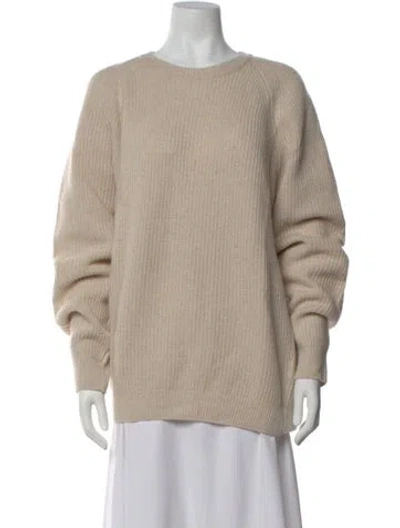 Pre-owned John Smedley Merino Wool Crew Neck Sweater In Neutrals