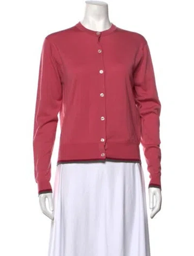 Pre-owned John Smedley Merino Wool Crew Neck Sweater In Pink
