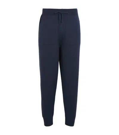 John Smedley Merino Wool Drawstring Sweatpants In Blue