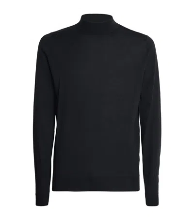 John Smedley Merino Wool Harcourt Sweater In Black