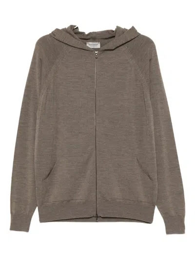 John Smedley Merino Wool Hoodies In Brown