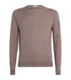 John Smedley Merino Wool Lundy Sweater In Brown