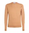 John Smedley Merino Wool Lundy Sweater In Brown
