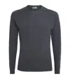 John Smedley Merino Wool Lundy Sweater In Gray