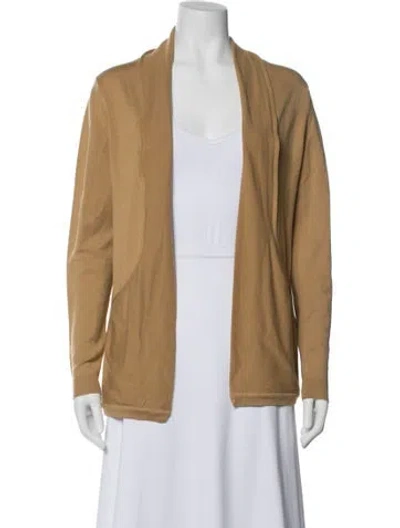Pre-owned John Smedley Merino Wool Open Front Sweater In Neutral