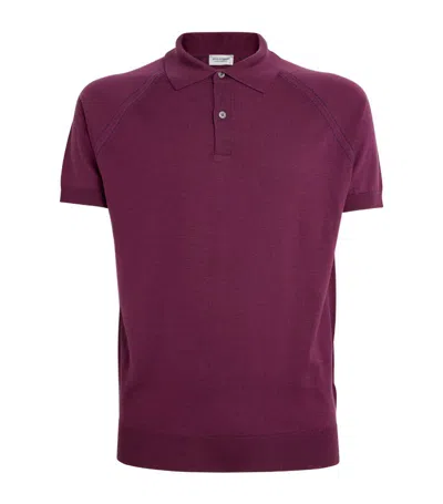 John Smedley Merino Wool Polo Shirt In Navy