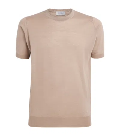 John Smedley Merino Wool T-shirt In Neutral