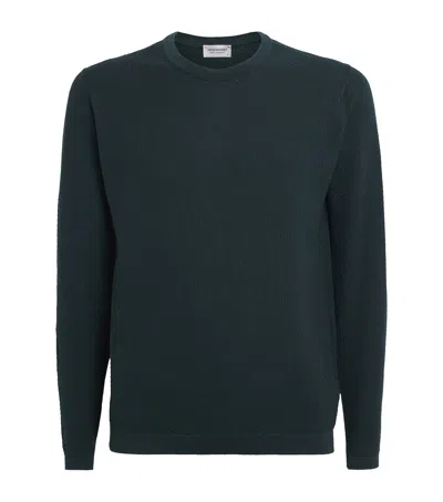 John Smedley Merino Wool Textured Jumper In Green