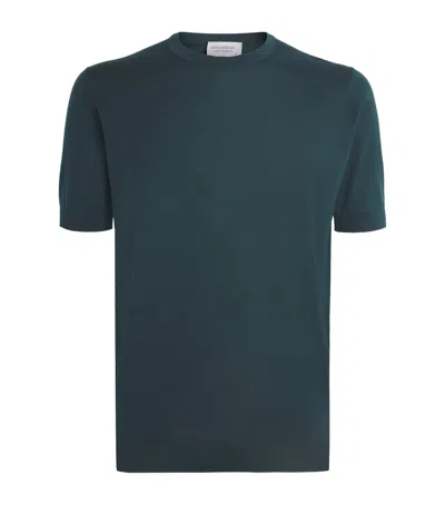 John Smedley Merino Wool T-shirt In Green