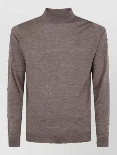John Smedley Merino Wool Turtleneck Long-sleeve Pullover In Brown