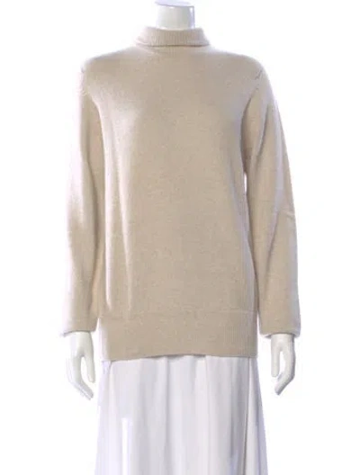 Pre-owned John Smedley Merino Wool Turtleneck Sweater In Neutral