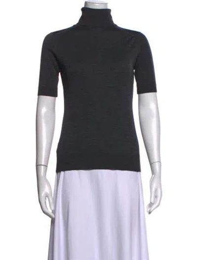 Pre-owned John Smedley Merino Wool Turtleneck Top In Grey