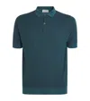 John Smedley Merino Wool Two-tone Polo Shirt In Blue