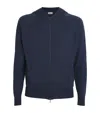John Smedley Mens Hemingway Blue Baseball-collar Long-sleeve Wool Knitted Jacket In Blue