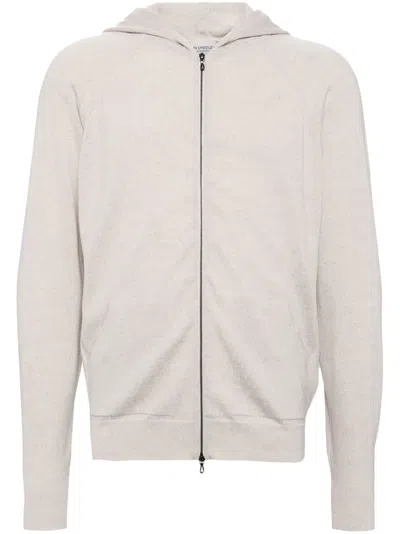 John Smedley Merino Zipped Hoodie In Neutrals