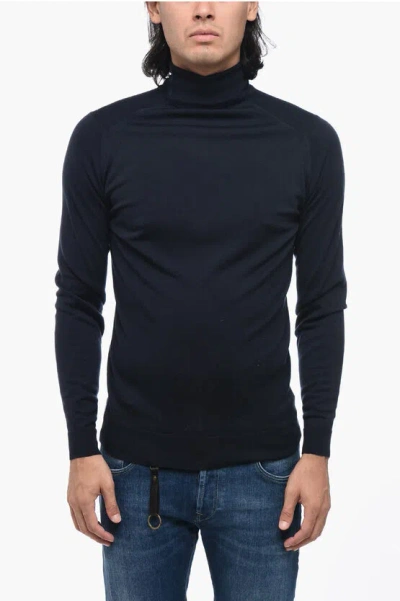 John Smedley Merinos Wool Turleneck Sweater In Black