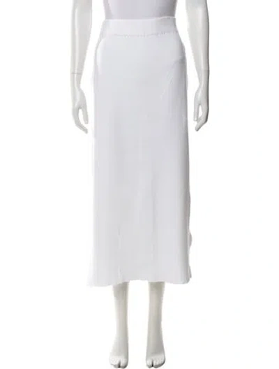 Pre-owned John Smedley Midi Length Skirt In White