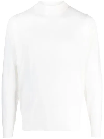 John Smedley Merinopullover Mit Stehkragen In White