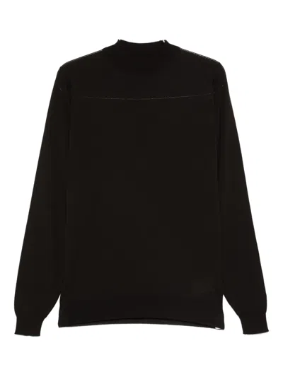 John Smedley Mock-neck Sweater In Brown