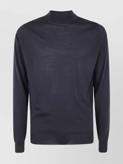 John Smedley Mock Neck Sweater Long Sleeves In Gray