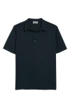 John Smedley Mycroft Cotton Polo Sweater In Rainforest