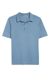 John Smedley Mycroft Cotton Polo Sweater In Sea Glass