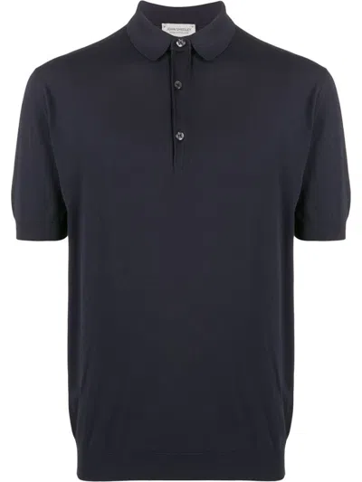 John Smedley Sea Island Cotton Adrian Polo Shirt In Black