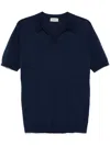 John Smedley Polo Shirt With Pointed Collar And V-neck