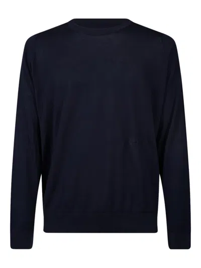JOHN SMEDLEY NAVY BLUE LOGO SWEATER