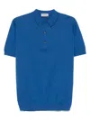 John Smedley Navy Short-sleeve Cotton Adrian Shirt