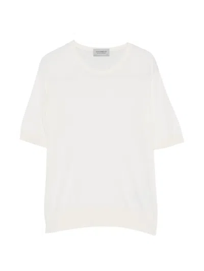 John Smedley Nell Fine-knit T-shirt In White