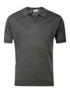 John Smedley Noah Skipper Collar Shirt Ss In Gray