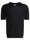 John Smedley Ribbed V-neck Polo Shirts