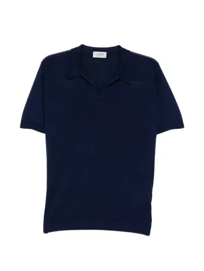 John Smedley Noah Skipper Collar Shirt In Blue