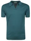 John Smedley Noah Skipper Collar Shirt Ss In Atoll Teal