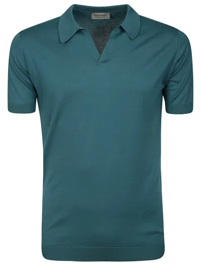 John Smedley Noah Skipper Collar Shirt Ss In Atoll Teal