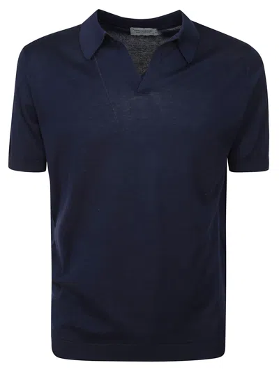 John Smedley Noah Skipper Collar Shirt Ss In French Navy