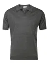 John Smedley Noah Skipper Collar Shirt Ss In Gray