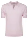 John Smedley Adrian Polo Shirt In Mallow Pink