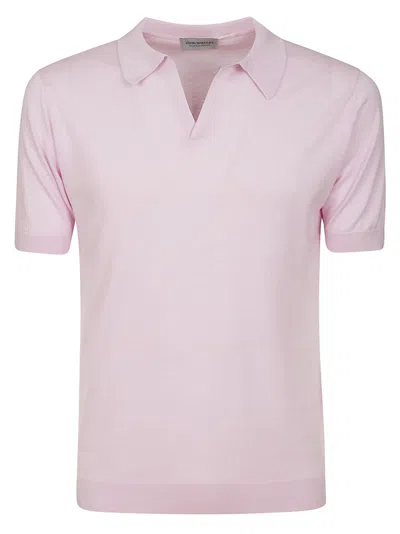 John Smedley Noah Skipper Collar Shirt Ss In Pink