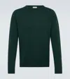 John Smedley V-neck Merino Wool Sweater In Green
