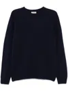 John Smedley Crew Neck Long Sleeve Knitted Sweater In Blue