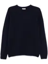 John Smedley Crew Neck Long Sleeve Knitted Sweater In Black