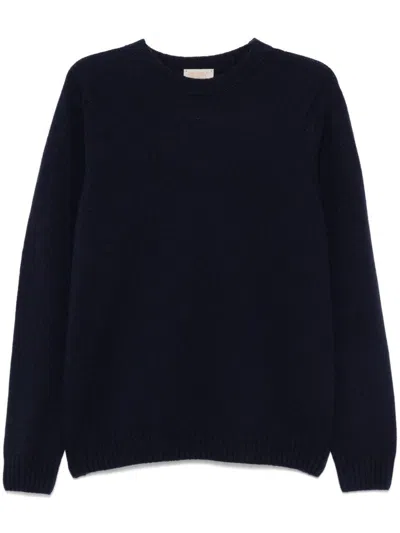 John Smedley Crew Neck Long Sleeve Knitted Sweater In Blue