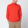 John Smedley Wool Turtleneck Sweater Long Sleeves In Red